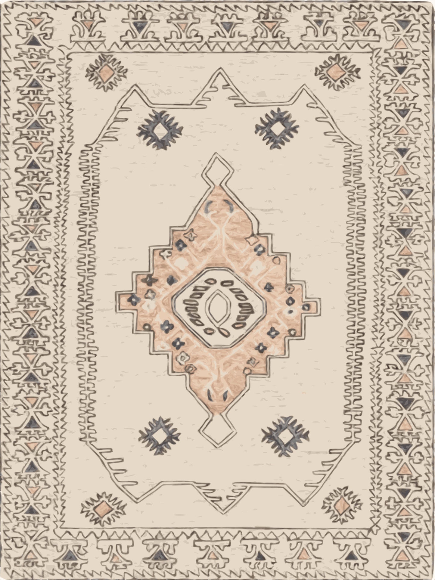 Kameleon Turkish 4 Rug – washable, anti-slip felt rubber, eco-friendly custom design