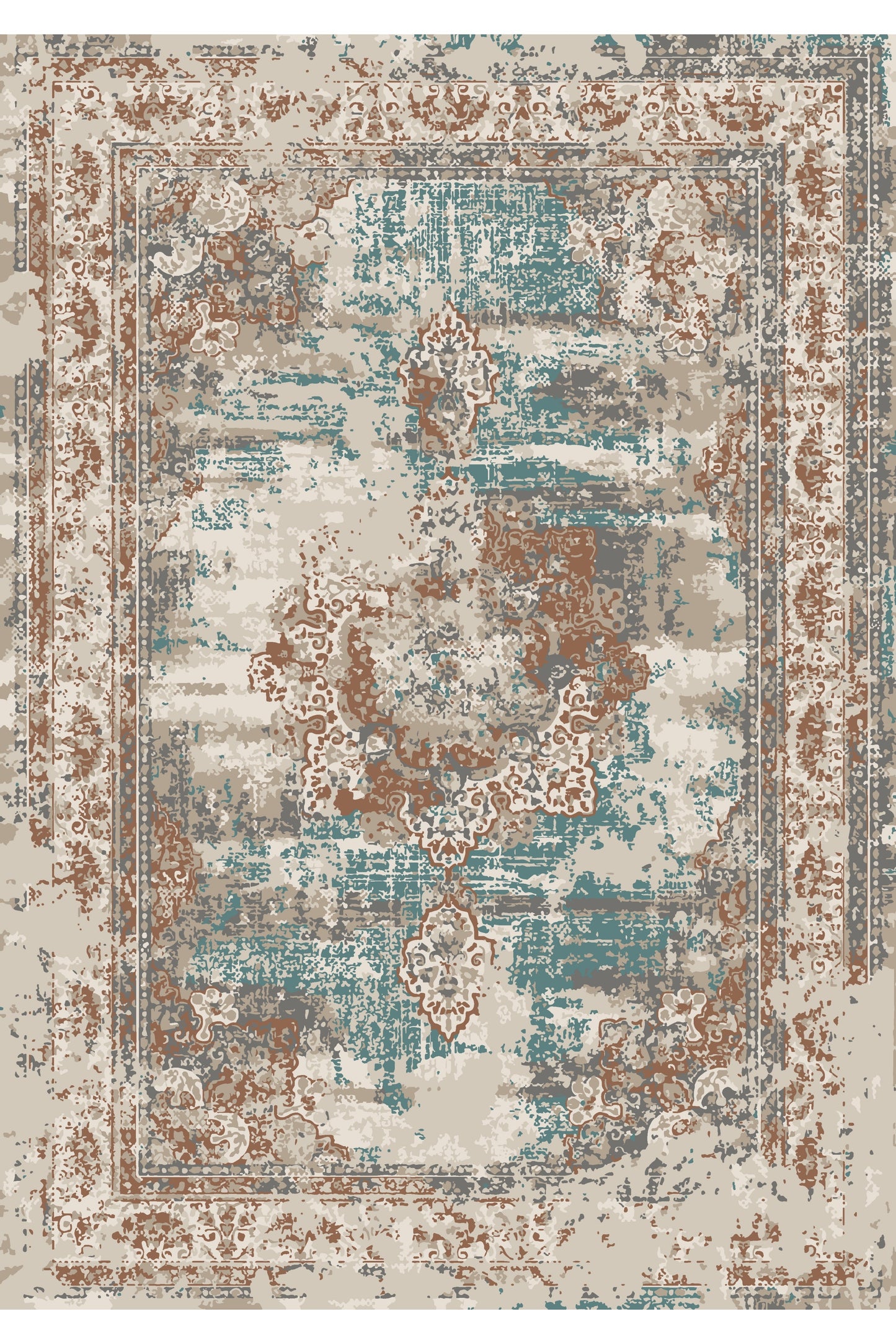 Kameleon Boho 18 Rug – washable, anti-slip felt rubber, eco-friendly custom design