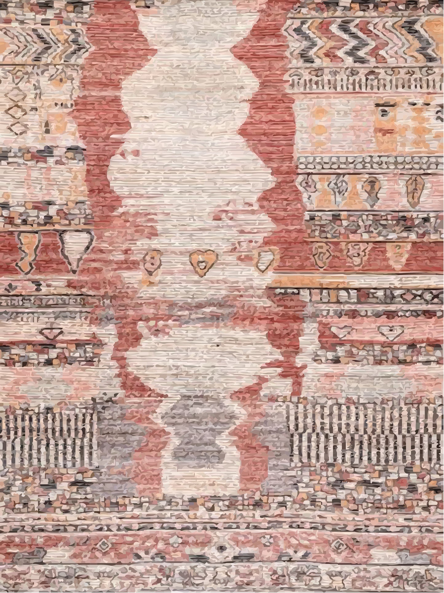 Kameleon Boho 26 Rug – washable, anti-slip felt rubber, eco-friendly custom design