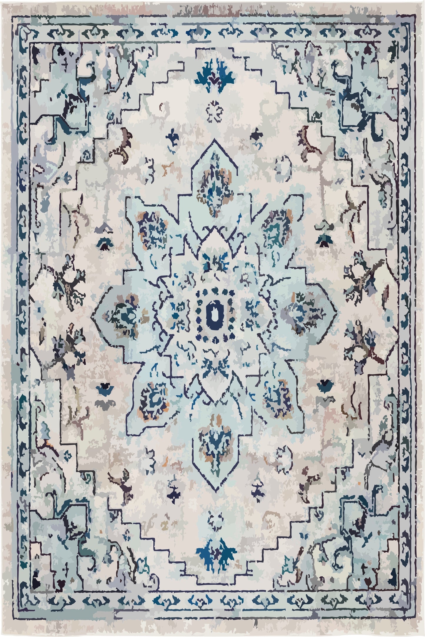 Kameleon Boho 39 Rug – washable, anti-slip felt rubber, eco-friendly custom design