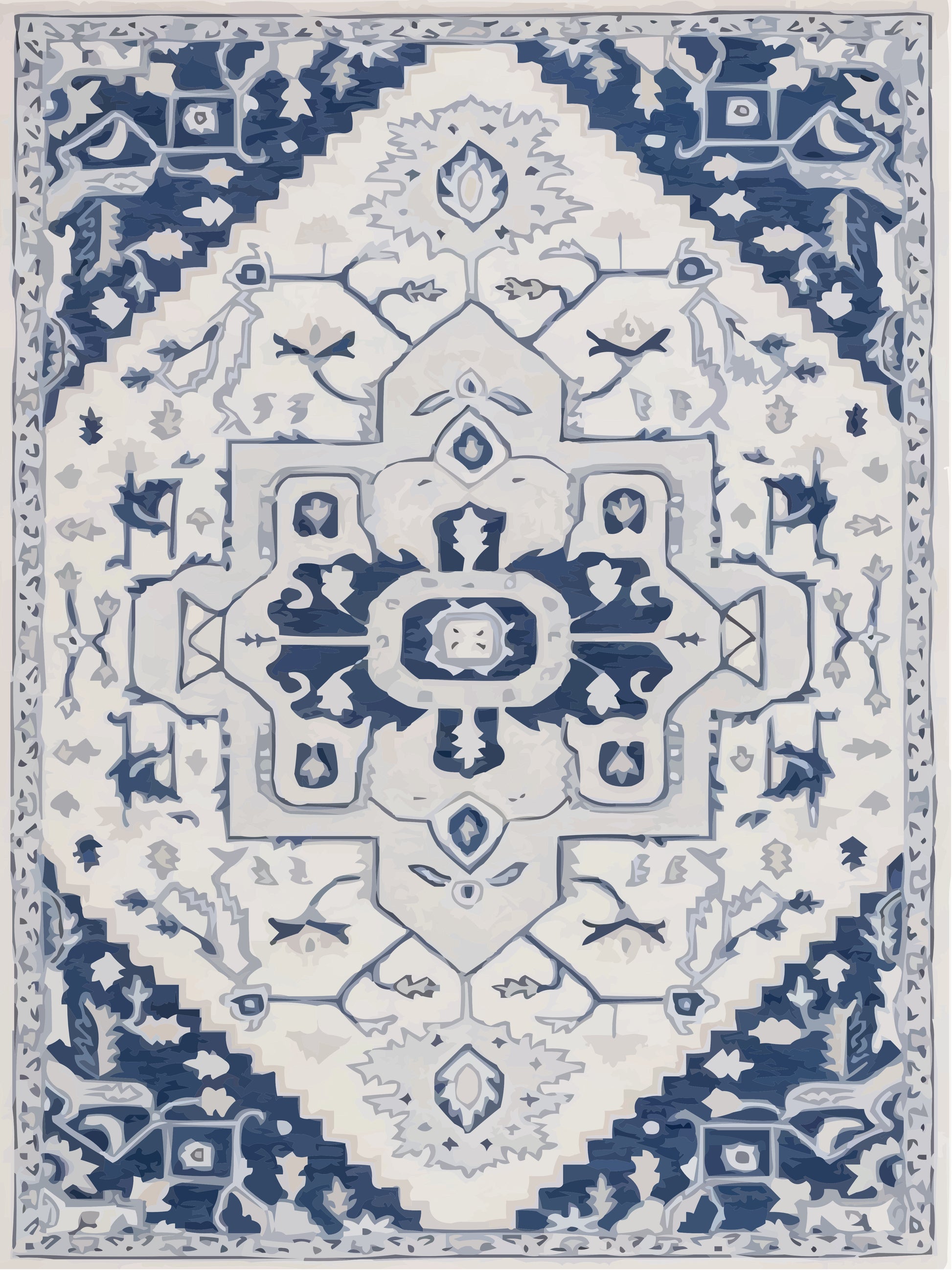 Kameleon Boho 64 Rug – washable, anti-slip felt rubber, eco-friendly custom design
