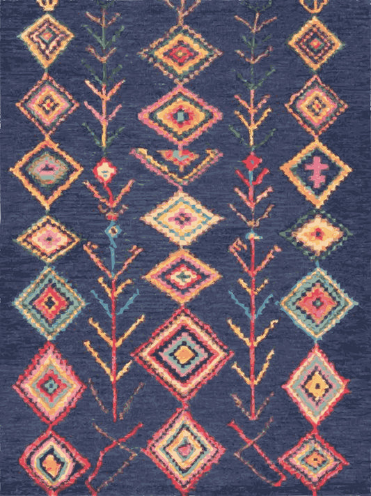 Kameleon Boho 74 Rug – washable, anti-slip felt rubber, eco-friendly custom design