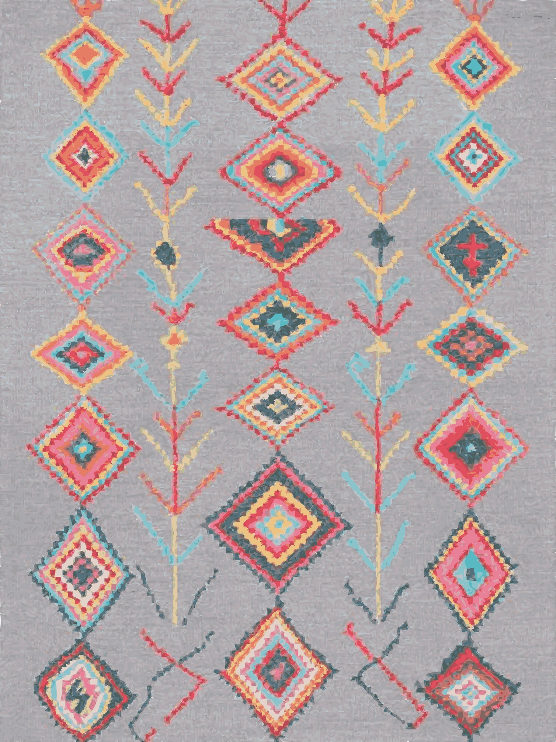 Kameleon Boho 75 Rug – washable, anti-slip felt rubber, eco-friendly custom design