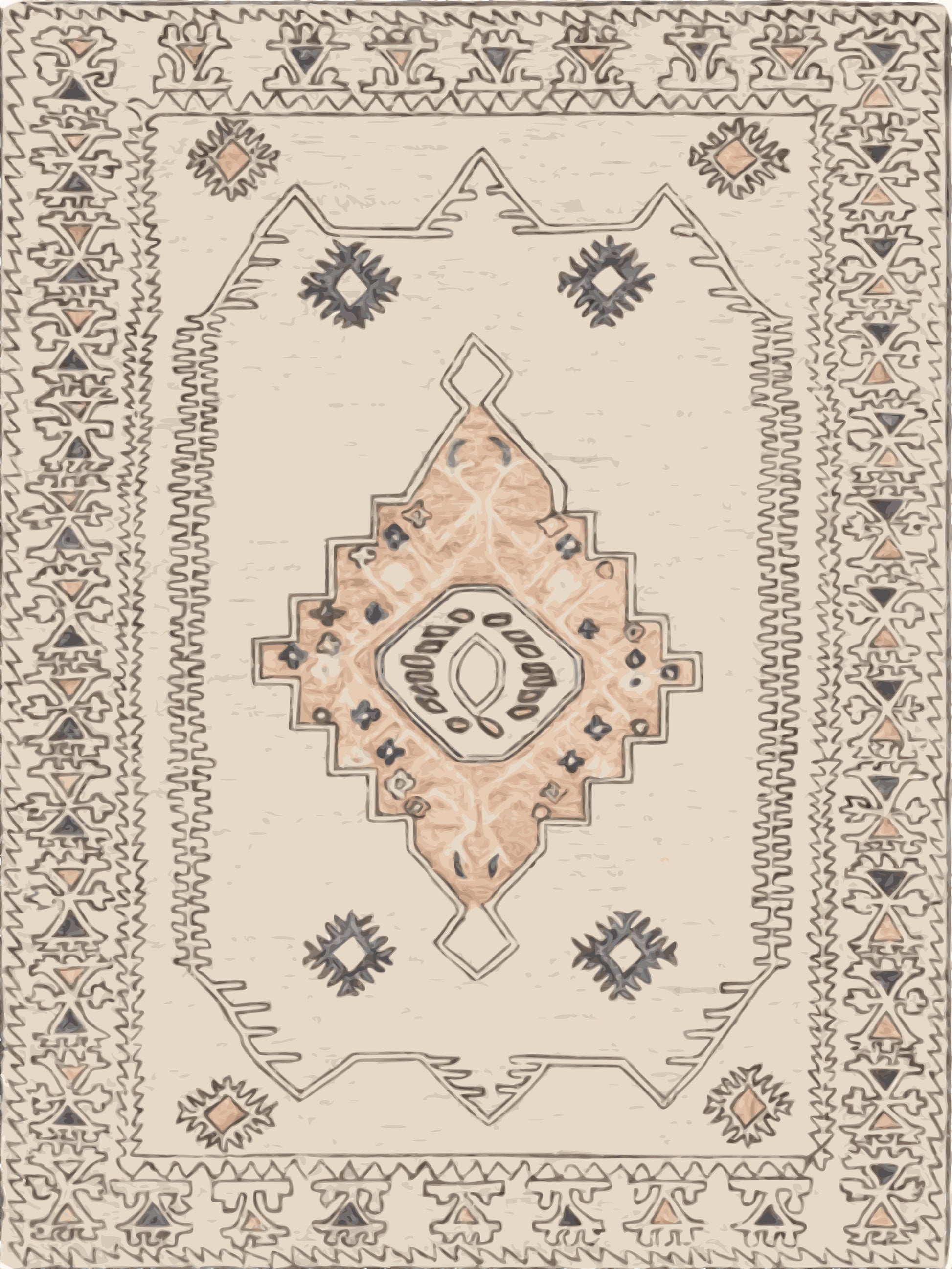 Kameleon Turkish 4 Rug – washable, anti-slip felt rubber, eco-friendly custom design