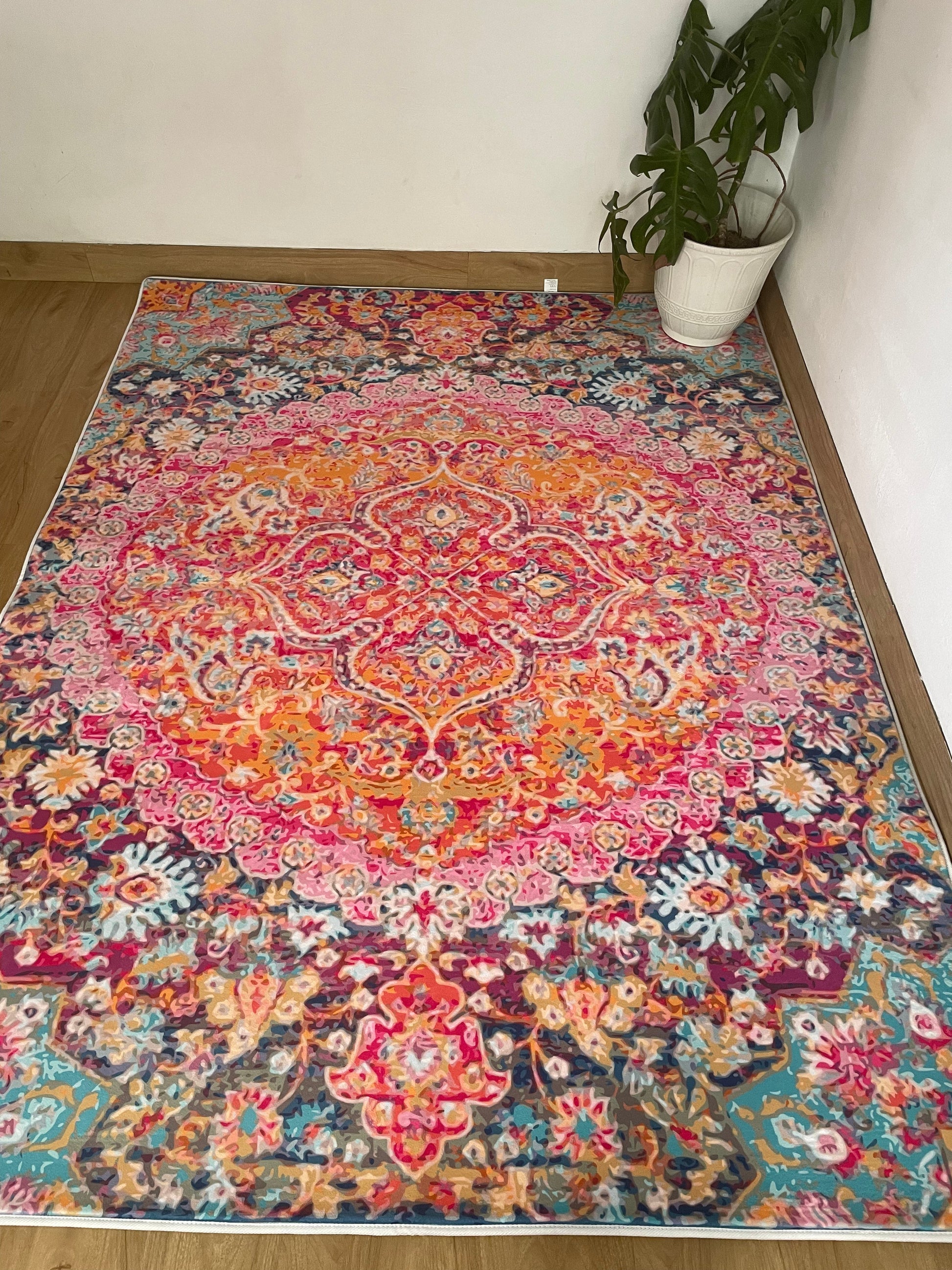 Kameleon Turkish 33 Rug – washable, anti-slip felt rubber, eco-friendly custom design