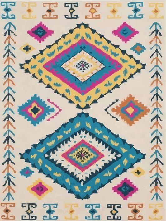 Kameleon Boho 27 Rug – washable, anti-slip felt rubber, eco-friendly custom design