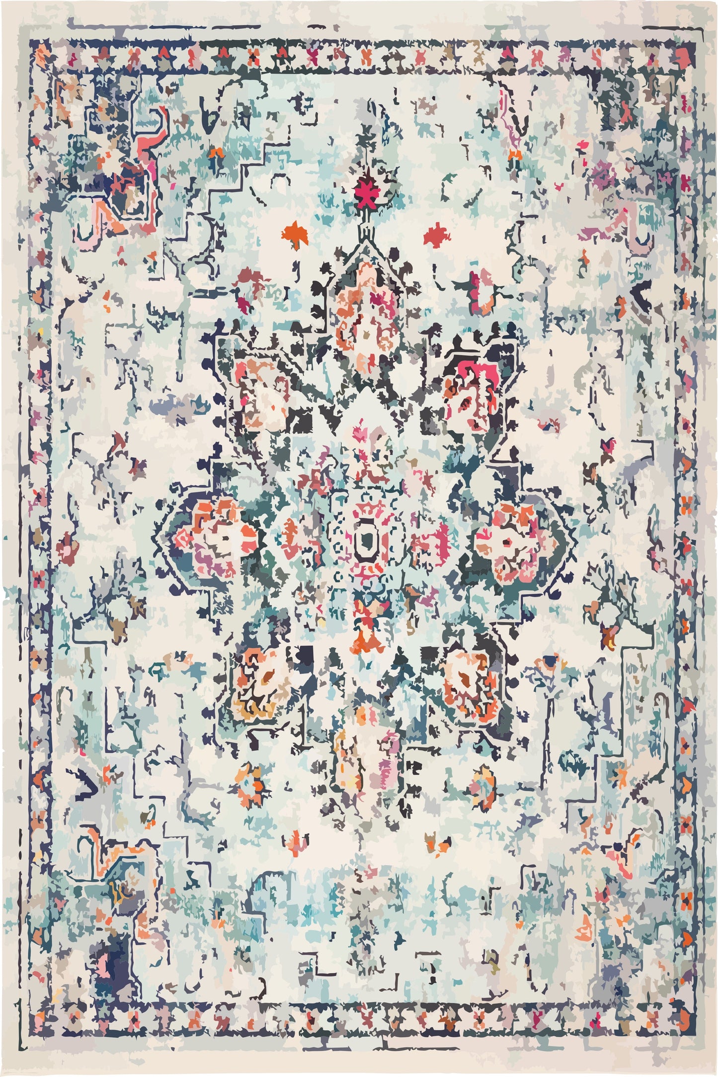 Kameleon Boho 34 Rug – washable, anti-slip felt rubber, eco-friendly custom design