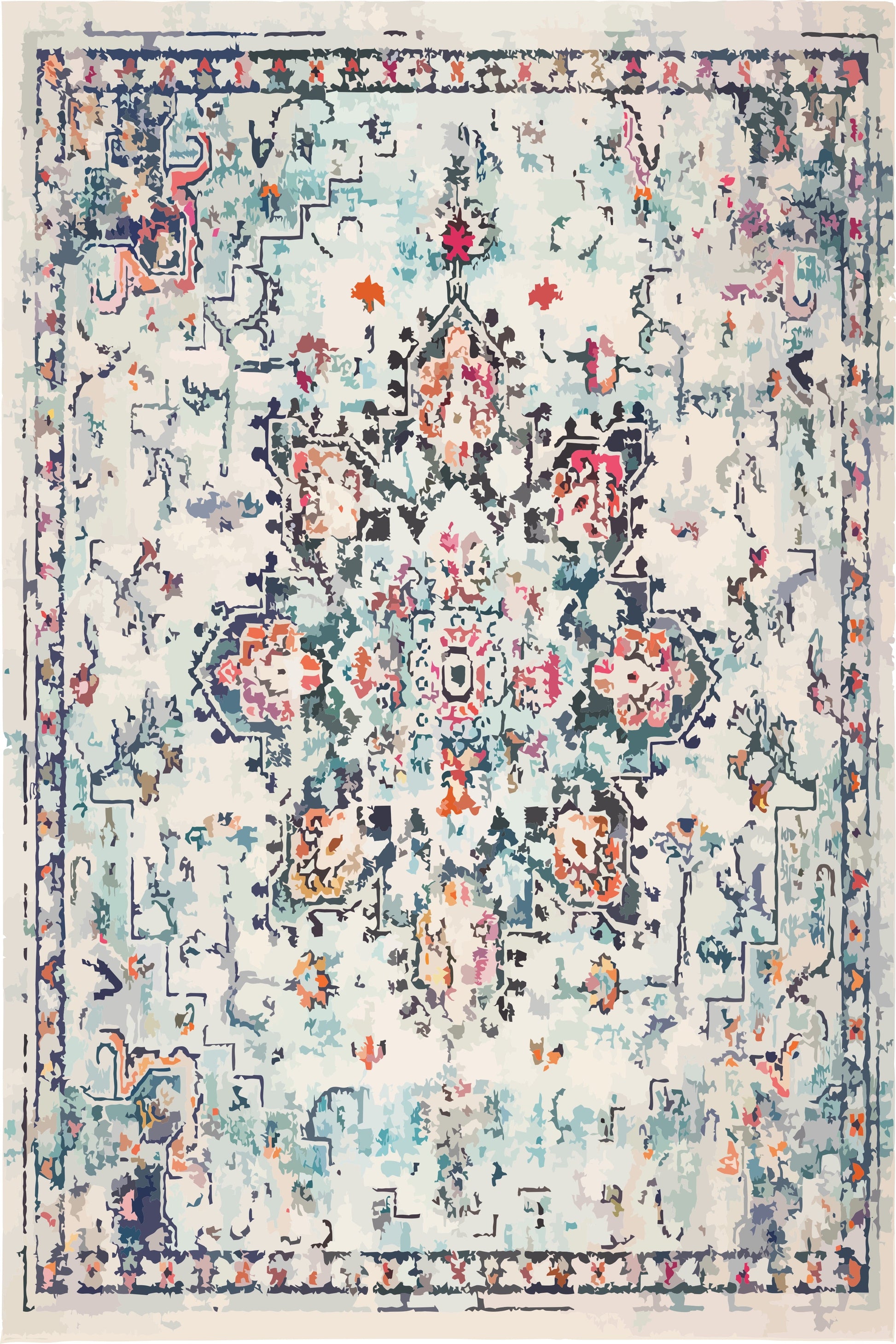 Kameleon Boho 34 Rug – washable, anti-slip felt rubber, eco-friendly custom design