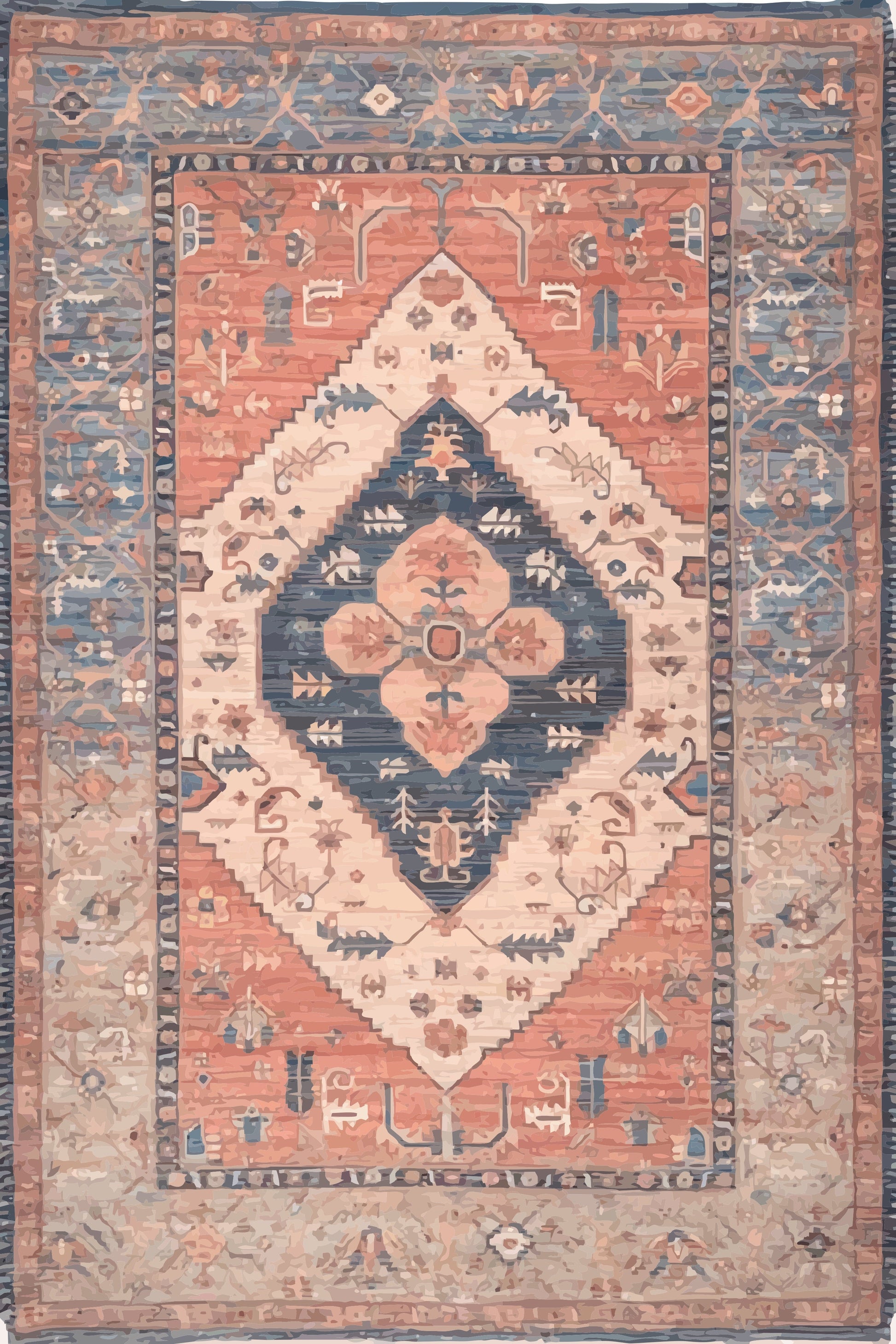 Kameleon Boho 35 Rug – washable, anti-slip felt rubber, eco-friendly custom design