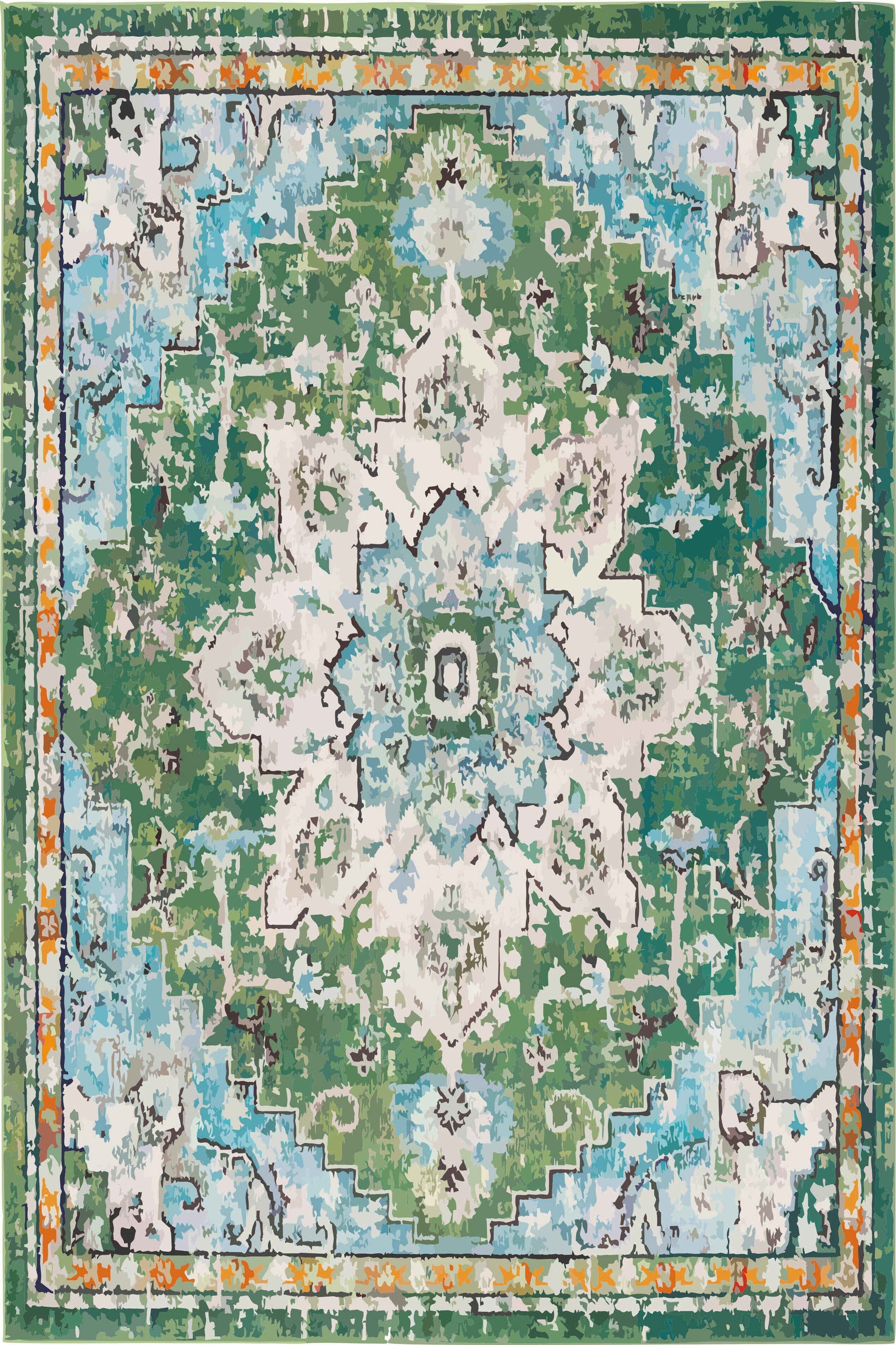 Kameleon Boho 37 Rug – washable, anti-slip felt rubber, eco-friendly custom design
