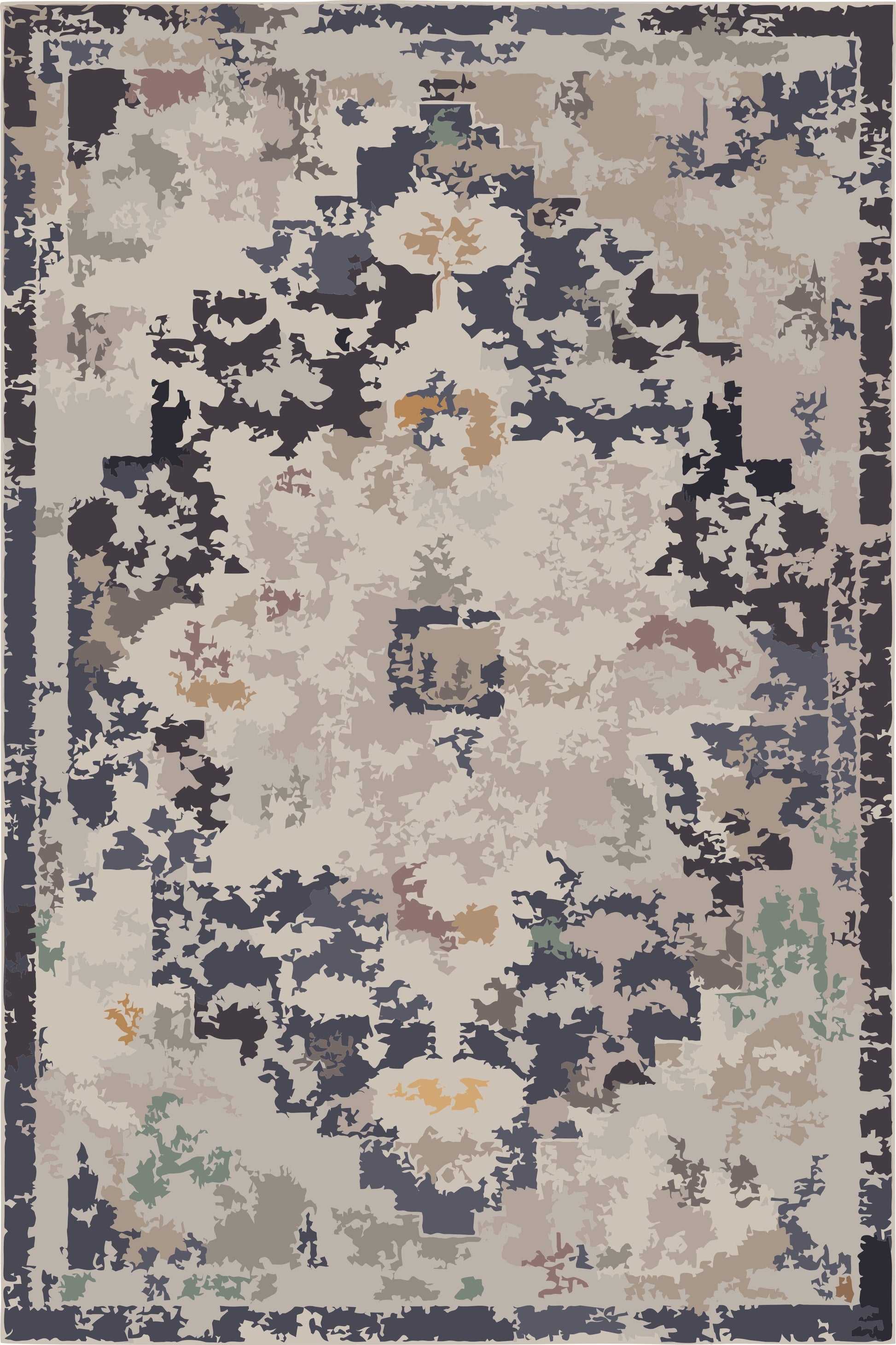 Kameleon Boho 40 Rug – washable, anti-slip felt rubber, eco-friendly custom design