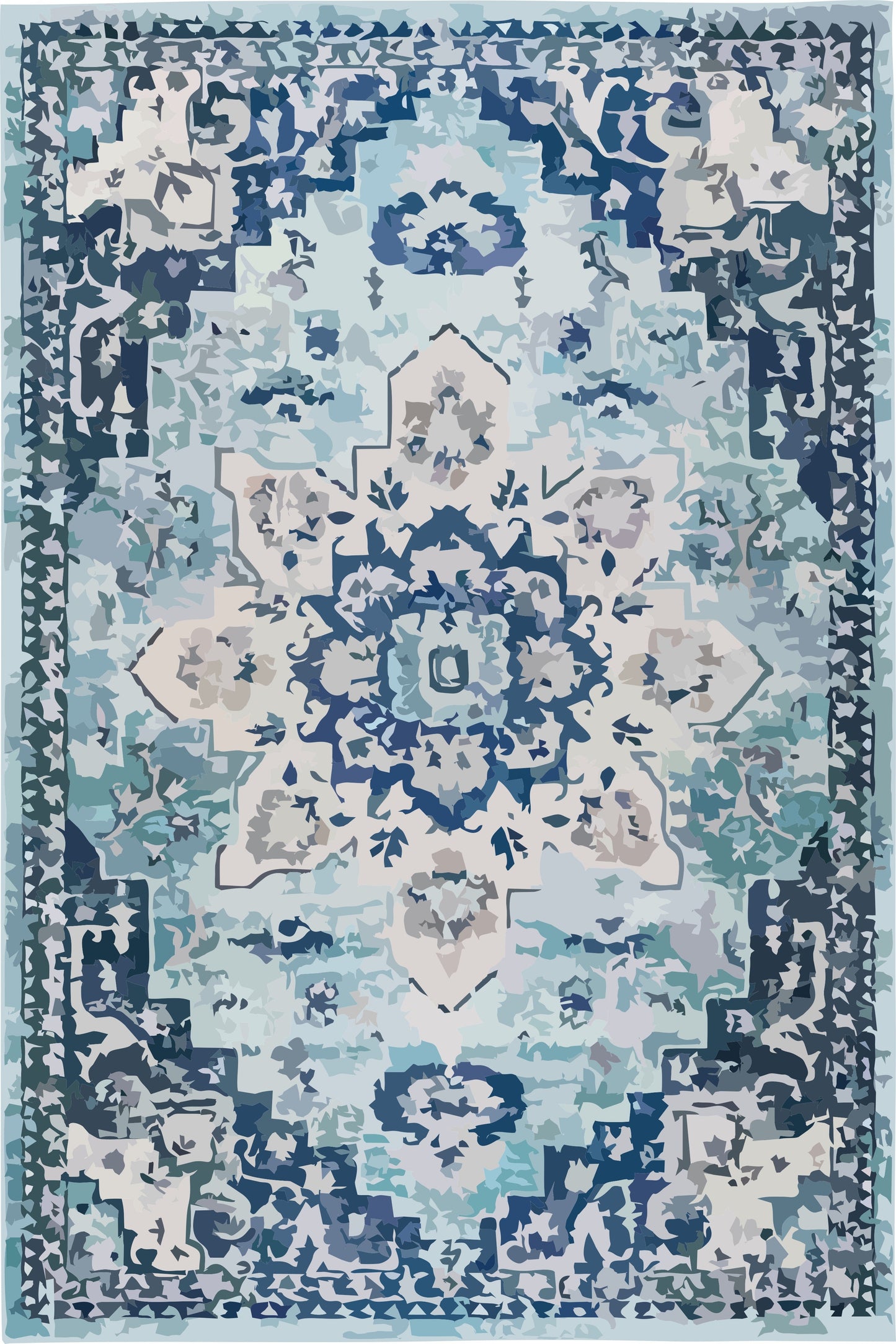 Kameleon Boho 42 Rug – washable, anti-slip felt rubber, eco-friendly custom design