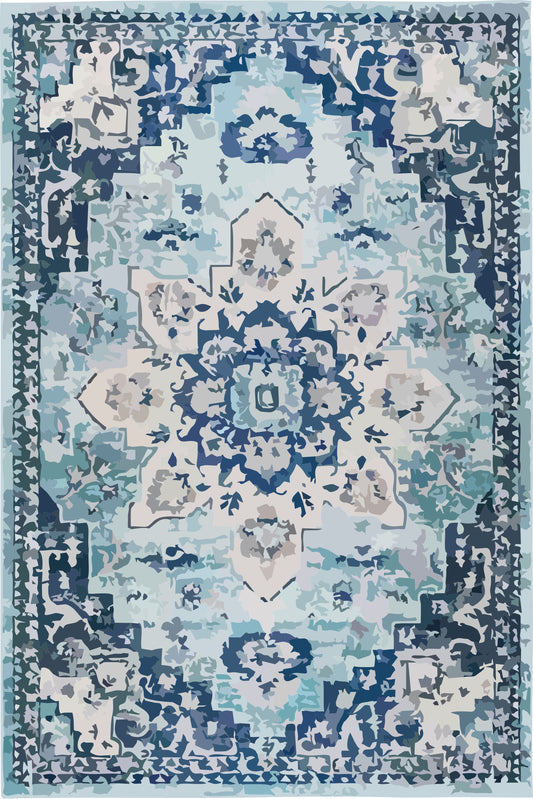 Kameleon Boho 42 Rug – washable, anti-slip felt rubber, eco-friendly custom design