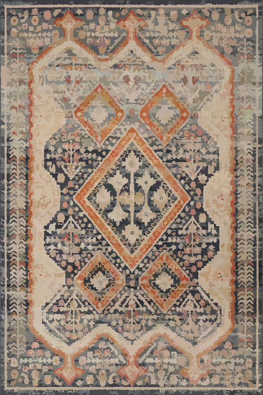 Kameleon Boho 43 Rug – washable, anti-slip felt rubber, eco-friendly custom design