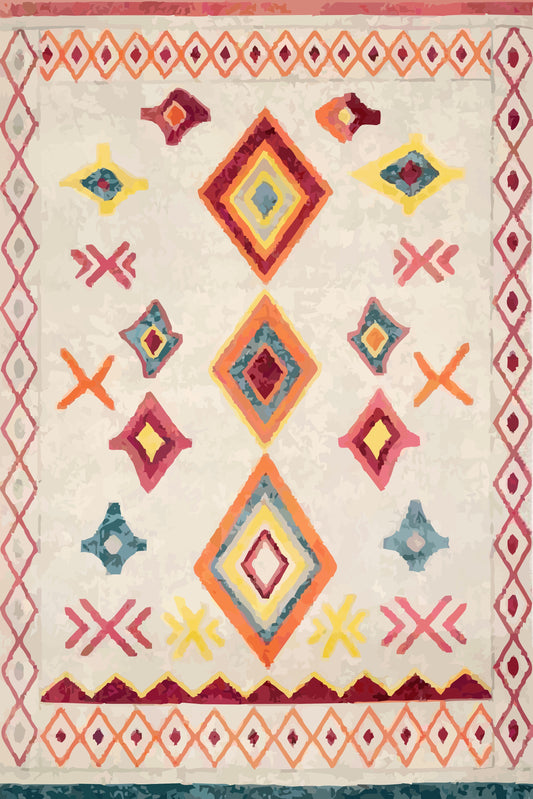 Kameleon Boho 52 Rug – washable, anti-slip felt rubber, eco-friendly custom design