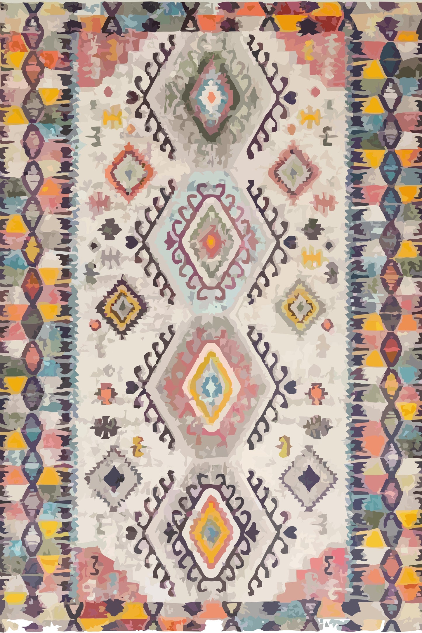 Kameleon Boho 54 Rug – washable, anti-slip felt rubber, eco-friendly custom design