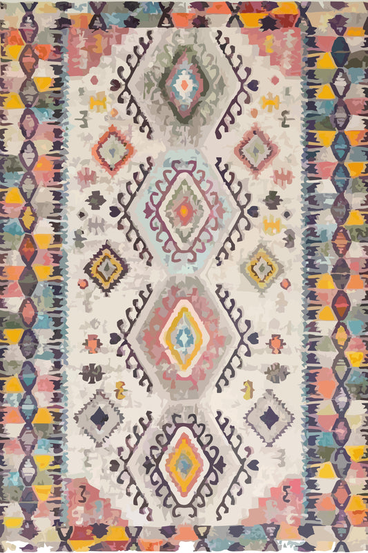 Kameleon Boho 54 Rug – washable, anti-slip felt rubber, eco-friendly custom design
