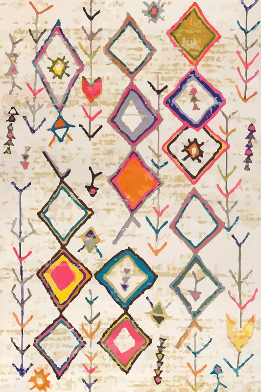 Kameleon Boho 55 Rug – washable, anti-slip felt rubber, eco-friendly custom design